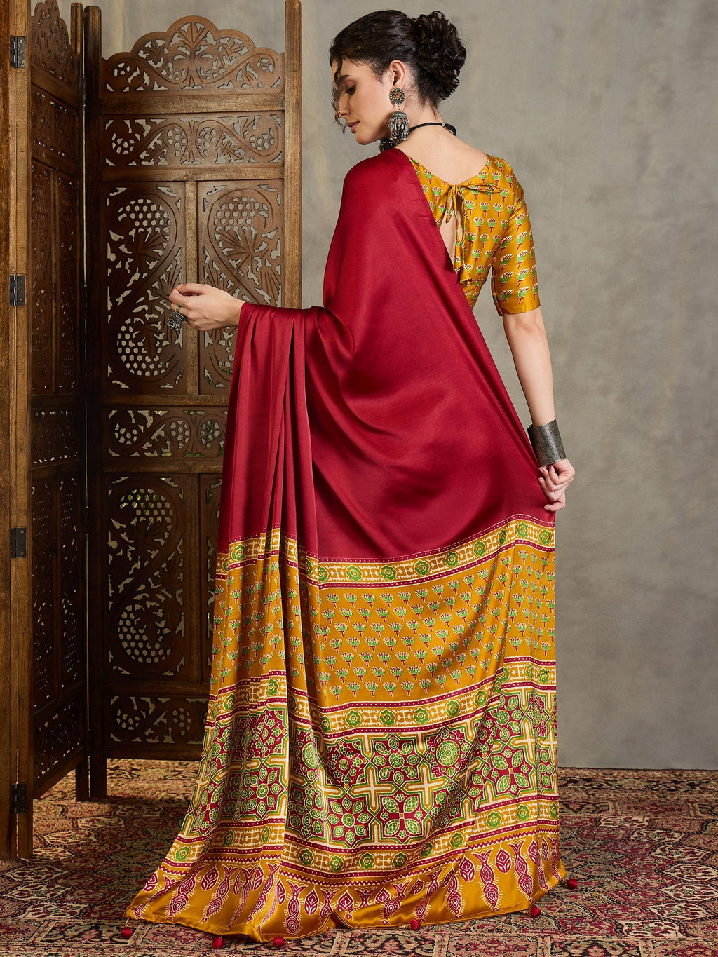 Eshanya Stylish Semi Modal Saree for Party & Festive Wear ClothsVilla
