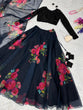 Load image into Gallery viewer, Exquisite Black Floral Lehenga Set ClothsVilla