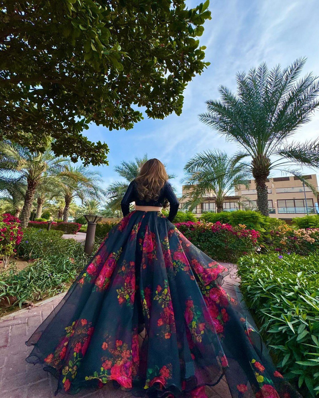 Exquisite Black Floral Lehenga Set ClothsVilla
