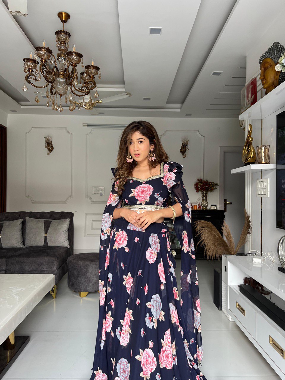 Exquisite Black Real Kalamkari Lehnga with Modern Touch ClothsVilla
