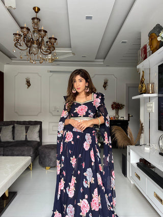 Exquisite Black Real Kalamkari Lehnga with Modern Touch ClothsVilla