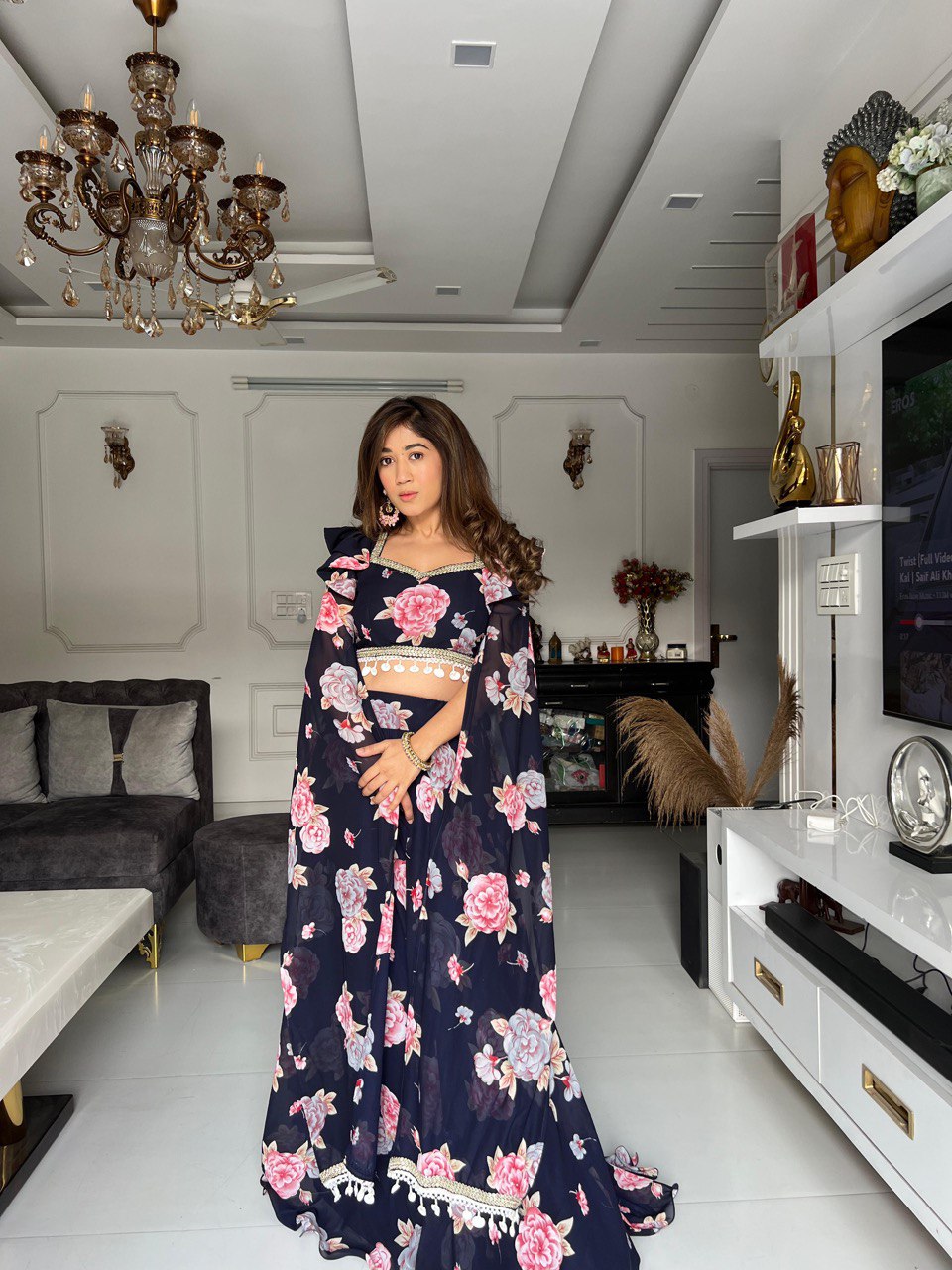 Exquisite Black Real Kalamkari Lehnga with Modern Touch ClothsVilla