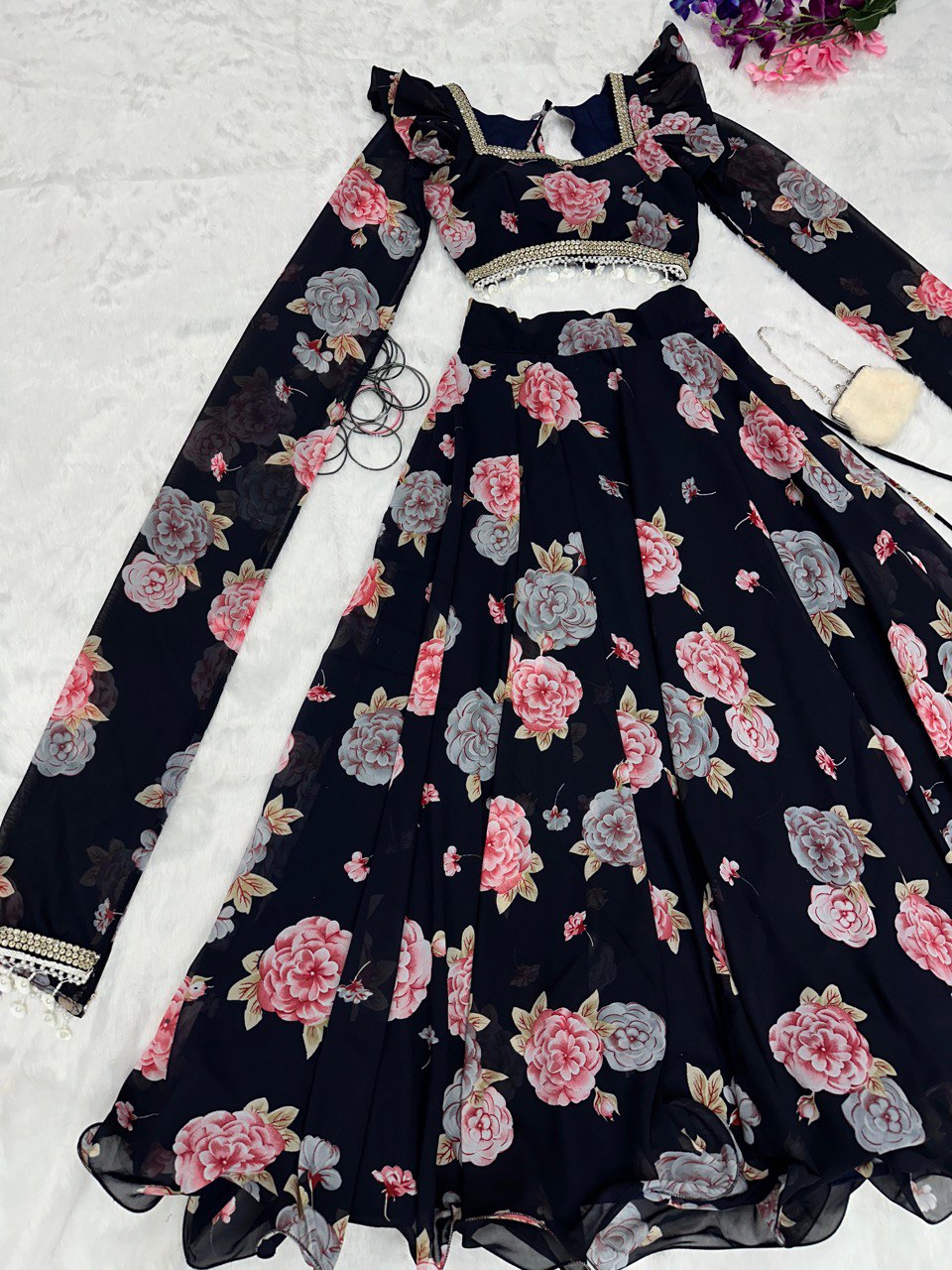 Exquisite Black Real Kalamkari Lehnga with Modern Touch ClothsVilla