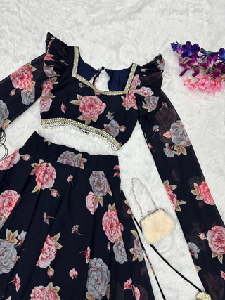 Exquisite Black Real Kalamkari Lehnga with Modern Touch ClothsVilla
