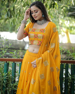 Exquisite Georgette Lehenga with Sequined Embroidery ClothsVilla