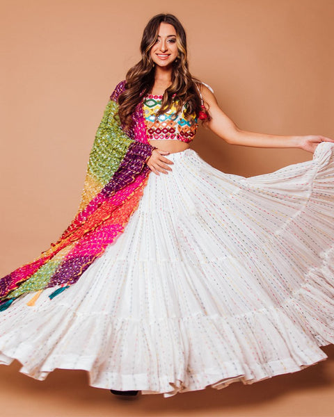 Exquisite Georgette Lehenga Choli Set with Multicolored Embroidery and Digital Print Dupatta ClothsVilla Main image