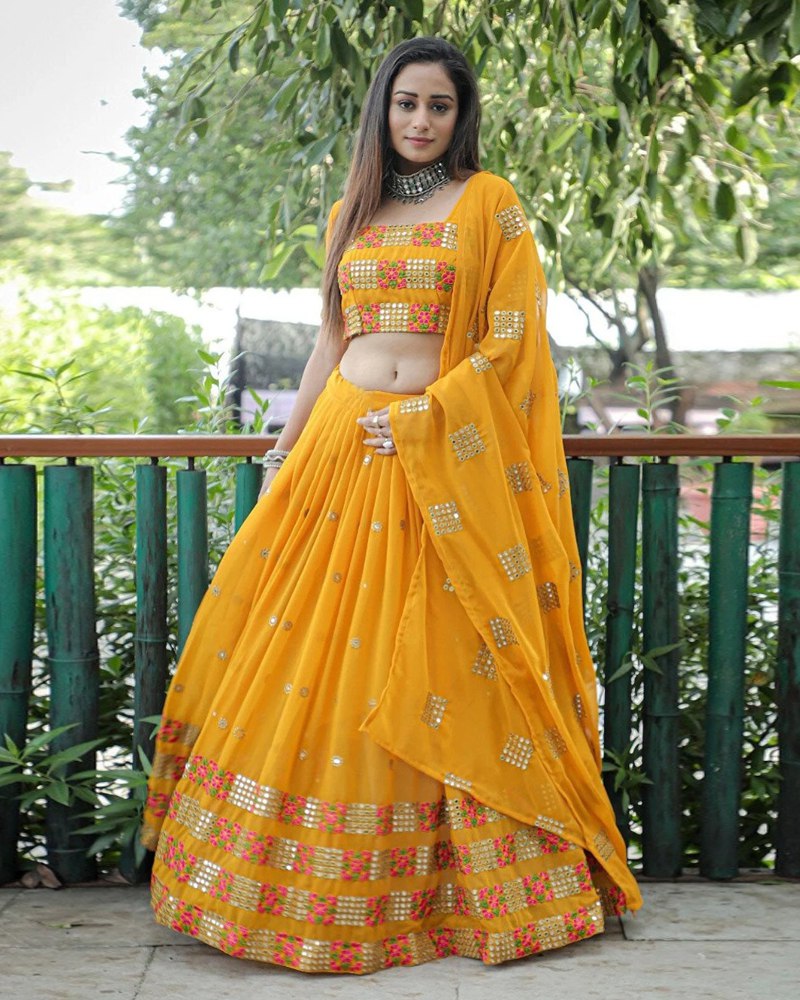 Exquisite Georgette Lehenga with Sequined Embroidery ClothsVilla