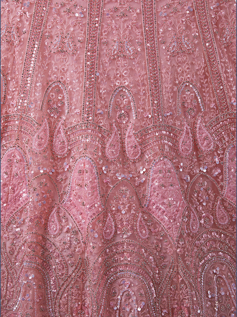 Exquisite Pink Lehenga Set with Shimmering Embellishments ClothsVilla
