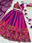 Exquisite Purple Real Kalamkari Lehenga with Modern Touch ClothsVilla