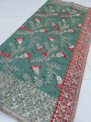 Exquisite Rangoli Silk Saree with Thread, Jari, Cording & Sequence Embroidery ClothsVilla