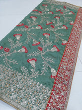 Load image into Gallery viewer, Exquisite Rangoli Silk Saree with Thread, Jari, Cording &amp; Sequence Embroidery ClothsVilla