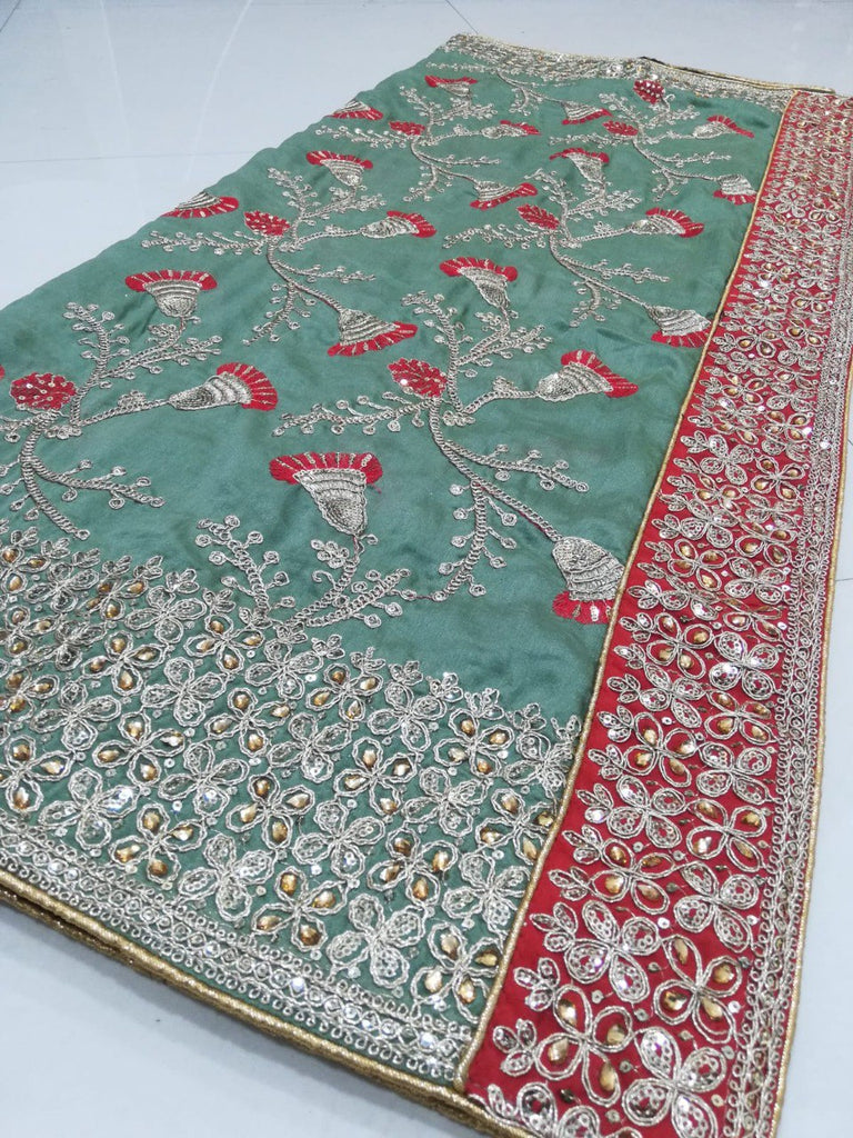 Exquisite Rangoli Silk Saree with Thread, Jari, Cording & Sequence Embroidery ClothsVilla