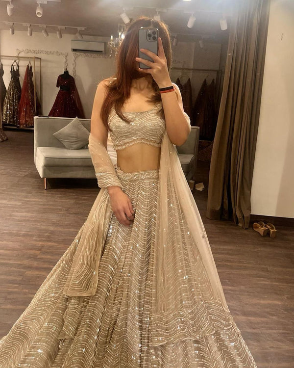 Exude Elegance in Exclusive White Net Lehenga Choli - Wedding Wear Brilliance ClothsVilla