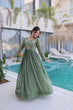 Load image into Gallery viewer, Fair Green Embroidered Gown ClothsVilla