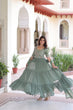 Load image into Gallery viewer, Fair Green Luxury Faux Blooming Sequins Multithread Beads Embroidered Gown with Designer Dupatta – Full Inner ClothsVilla