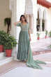 Load image into Gallery viewer, Fair Green Luxury Faux Blooming Sequins Multithread Beads Embroidered Gown with Designer Dupatta – Full Inner ClothsVilla