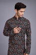 Load image into Gallery viewer, Designer Printed Black Color Kurta for Mens Wear Collection Clothsvilla