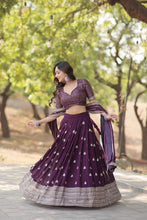 Load image into Gallery viewer, Faux Blooming Embroidered Lehenga Choli Set with Sequin Work ClothsVilla