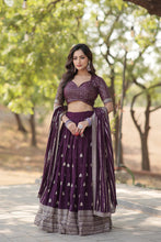 Load image into Gallery viewer, Faux Blooming Embroidered Lehenga Choli Set with Sequin Work ClothsVilla