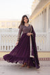 Load image into Gallery viewer, Faux Blooming Multi Sequin Embroidered Wine Gown with Luxurious Dupatta ClothsVilla