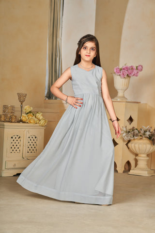 Faux Georgette Digital Print Shrug Set Indo-Western Gown for Girls Clothsvilla