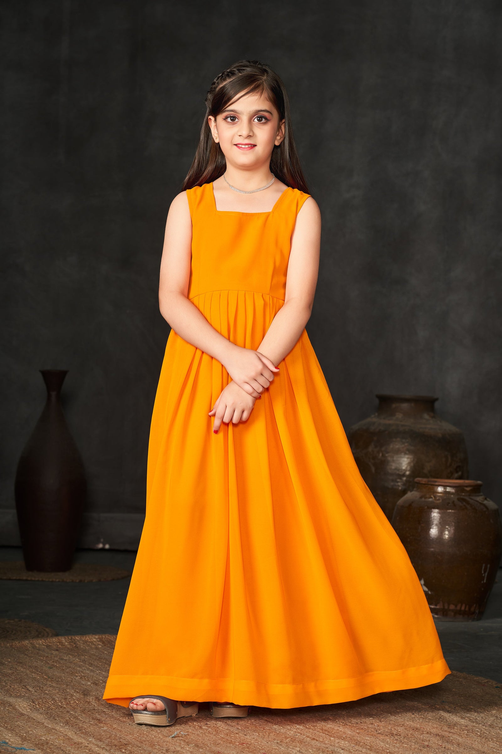 Faux Georgette Digital Print Shrug Set Indo-Western Gown for Girls Clothsvilla