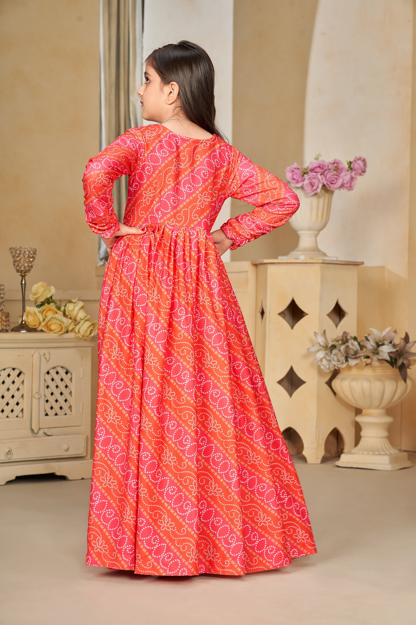 Faux Georgette Digital Print Shrug Set Indo-Western Gown for Girls Clothsvilla