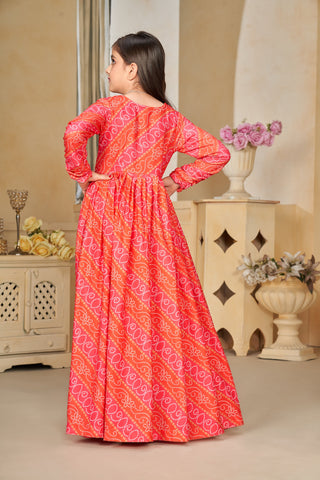 Faux Georgette Digital Print Shrug Set Indo-Western Gown for Girls Clothsvilla