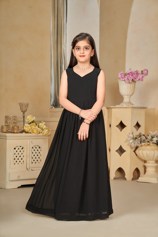 Faux Georgette Digital Print Shrug Set Indo-Western Gown for Girls Clothsvilla