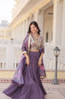 Load image into Gallery viewer, Faux Georgette Lavender Lehenga Choli Set with Sequin Embroidery and Digital Print Dupatta ClothsVilla