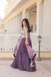 Load image into Gallery viewer, Faux Georgette Lavender Lehenga Choli Set with Sequin Embroidery and Digital Print Dupatta ClothsVilla