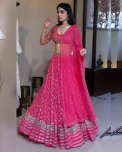 Load image into Gallery viewer, Faux Georgette Lehenga Choli Dupatta Set with 3MM Sequins &amp; Zari ClothsVilla