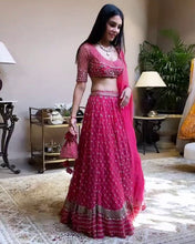 Load image into Gallery viewer, Faux Georgette Lehenga Choli Dupatta Set with 3MM Sequins &amp; Zari ClothsVilla