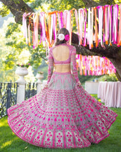 Load image into Gallery viewer, Faux Georgette Lehenga Choli Dupatta Set with Embroidered Sequins ClothsVilla