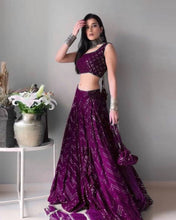 Load image into Gallery viewer, Faux Georgette Lehenga Choli Dupatta Set with Thread Embroidery &amp; Dewdrop Dupatta ClothsVilla