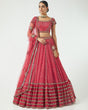 Load image into Gallery viewer, Faux Georgette Red Lehenga Choli Dupatta Set with Sequin &amp; Jari Embroidery, 4 Meter Flair ClothsVilla
