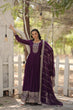 Load image into Gallery viewer, Faux Sequin Embroidered Purple Gown with Matching Dupatta ClothsVilla