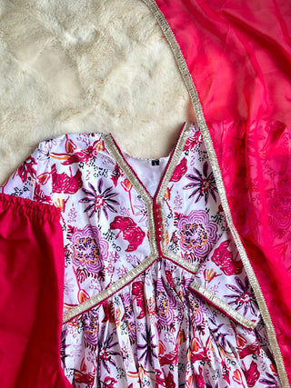 Festival & Party Ready Mesmerize in Pink Super-Hot Alia Cut Suit Set with Pauls Flair ClothsVilla