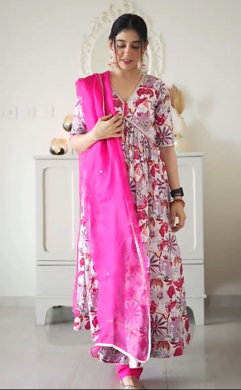 Festival & Party Ready Mesmerize in Pink Super-Hot Alia Cut Suit Set with Pauls Flair ClothsVilla Main image