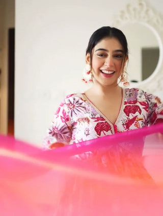 Festival & Party Ready Mesmerize in Pink Super-Hot Alia Cut Suit Set with Pauls Flair ClothsVilla