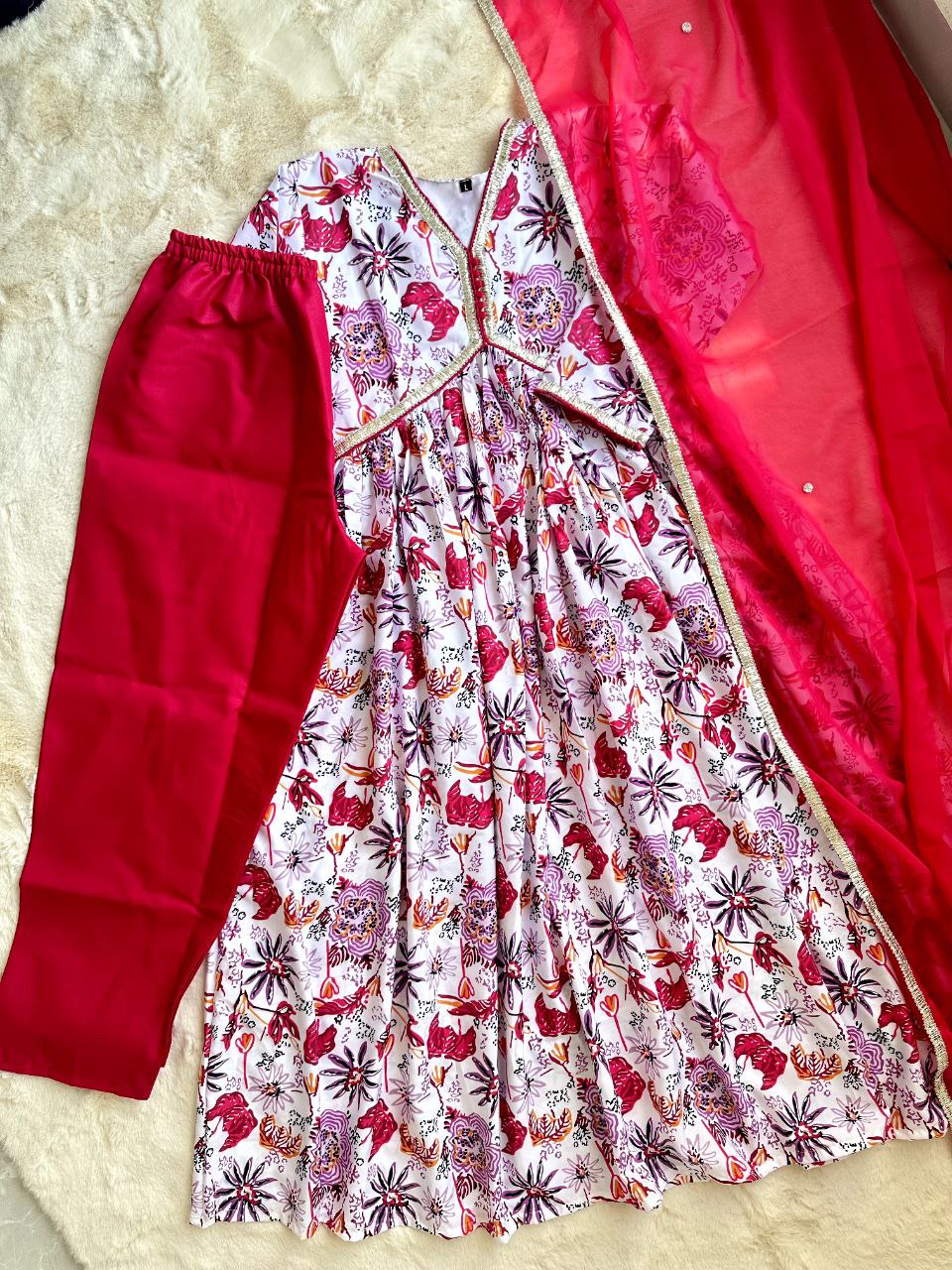 Festival & Party Ready Mesmerize in Pink Super-Hot Alia Cut Suit Set with Pauls Flair ClothsVilla