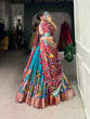 Load image into Gallery viewer, Firoji Dola Silk Kalamkari Lehenga Set with Zari Weaving Border