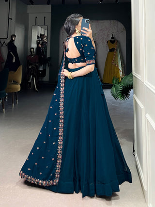Firozi Elegant Georgette Lehenga Set – Timeless Glam for Every Occasion ClothsVilla