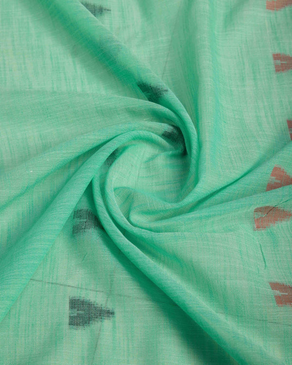 Firozi Elegant & Gold-Toned Ikat Woven Saree with Zari Border ClothsVilla