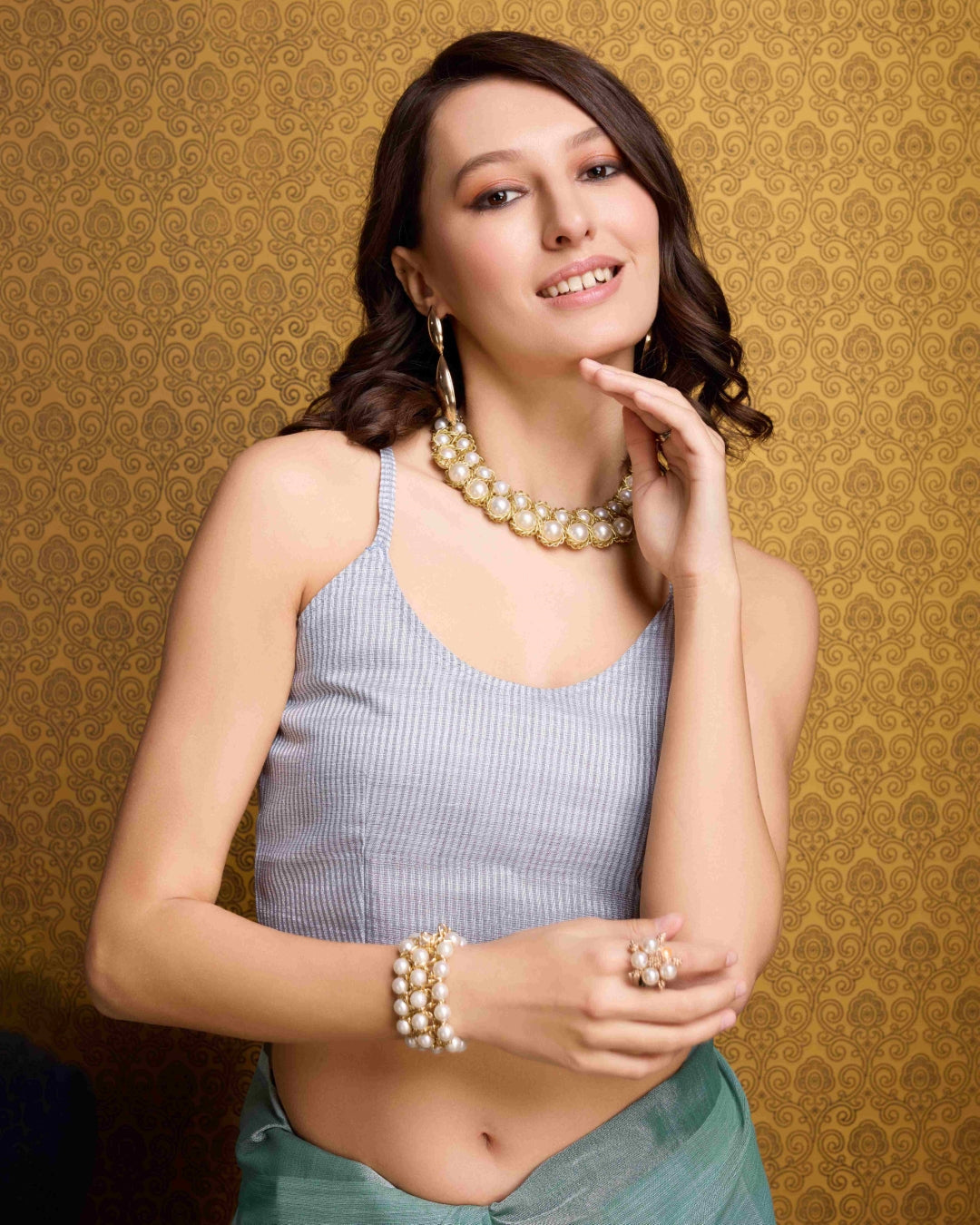 Firozi Elegant Solid Saree with Zari Border – Timeless Grace ClothsVilla