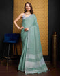 Load image into Gallery viewer, Firozi Elegant Solid Saree with Zari Border – Timeless Grace ClothsVilla