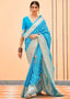 Firozi Graceful Georgette Saree with Unstitched Blouse Piece ClothsVilla