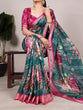 Load image into Gallery viewer, Firozi Graceful Tussar Silk Printed Saree with Viscose Border ClothsVilla