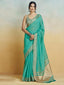 Firozi Graceful Woven Handloom Pure Cotton Saree with Chanderi Cotton Clothsvilla