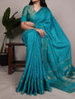 Load image into Gallery viewer, Firozi Premium Roop Silk Saree with Zari Weaving Work &amp; Unstitched Blouse – 5.5 Meter Traditional Silk Saree ClothsVilla